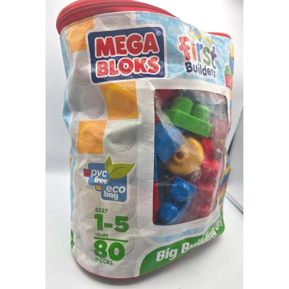 Mega Bloks First Builders Big Building Bag 8327 Multi Color Blocks 79 Pieces